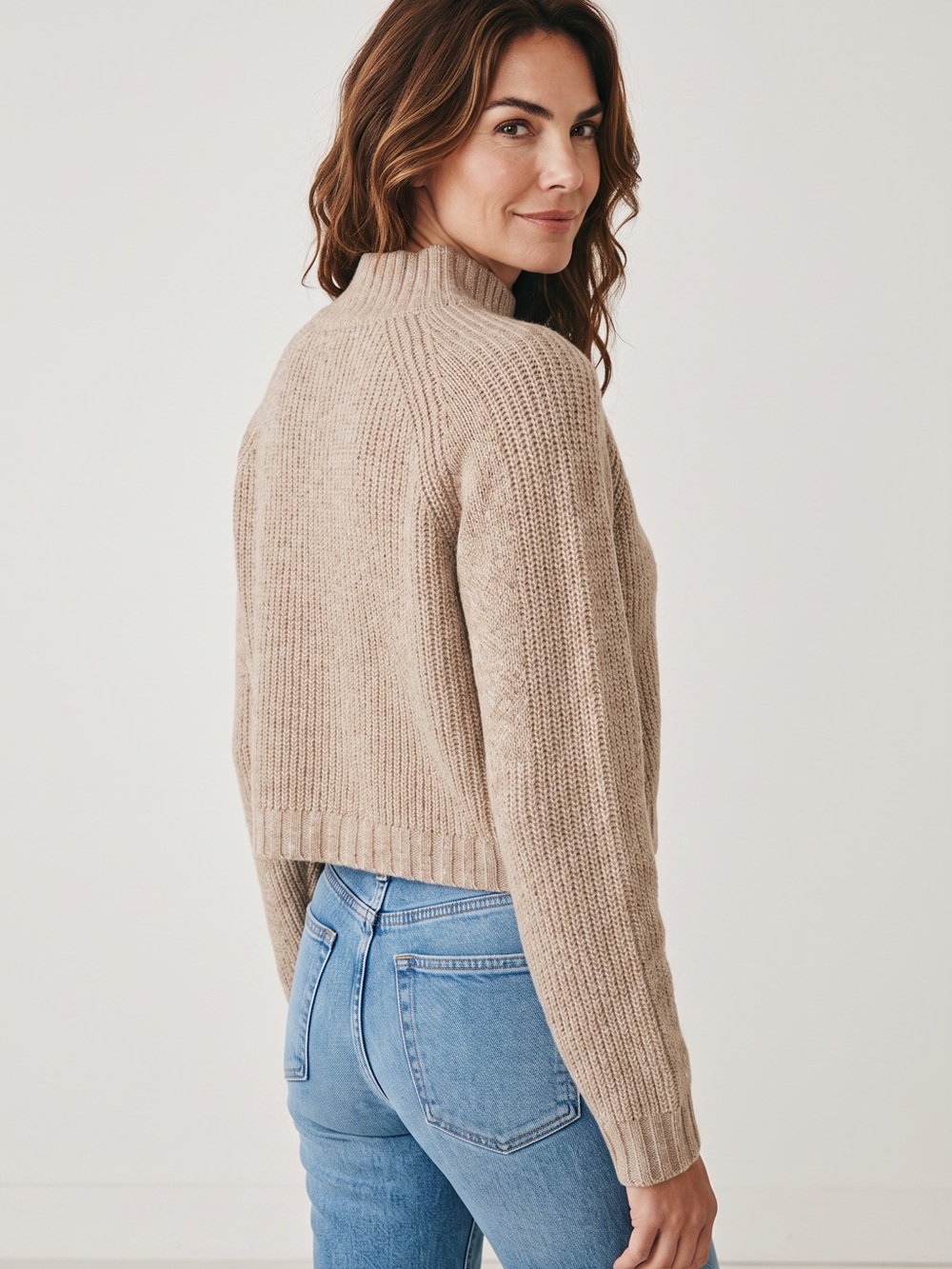 wild fable - NWT - Cropped Cowl Turtleneck Sweater in Taupe - Picture 4 of 5